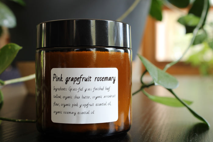 Pink Grapefruit Rosemary Organic 100% Grass Fed Tallow Body Butter